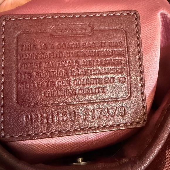 Coach Penelope Optic Art Signature Hippie Plum Crossbody w Metallic Leather Trim - Picture 9 of 10